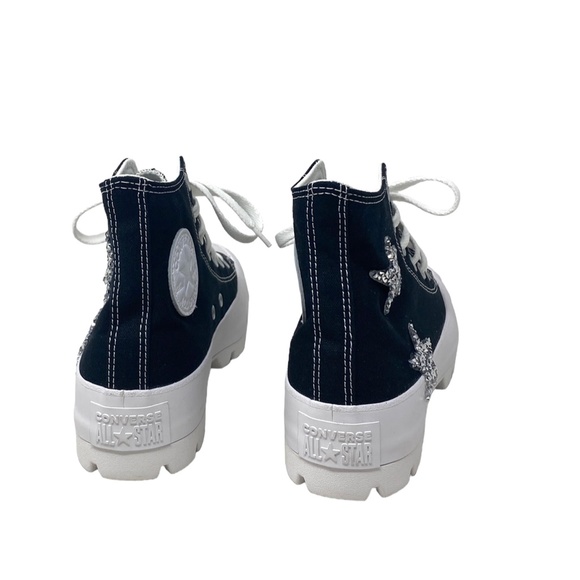 Converse Ctas Lugged Canvas Black Silver Women Shoe Casual Custom 571211C-WTBLWT - Picture 6 of 12